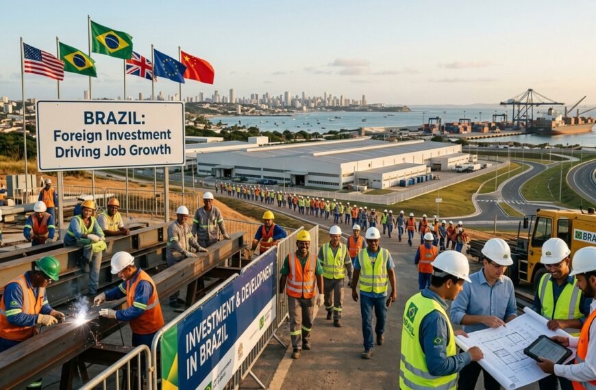 Investimentos estrangeiros crescem no Brasil e impulsionam geração de empregos