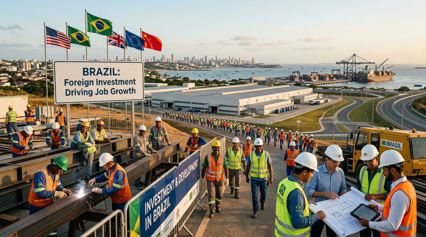 Investimentos estrangeiros crescem no Brasil e impulsionam geração de empregos